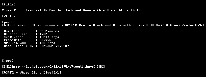 91uJmZjz Close Encounters S01E10 Men in Black and Room with a View HDTV XviD AFG