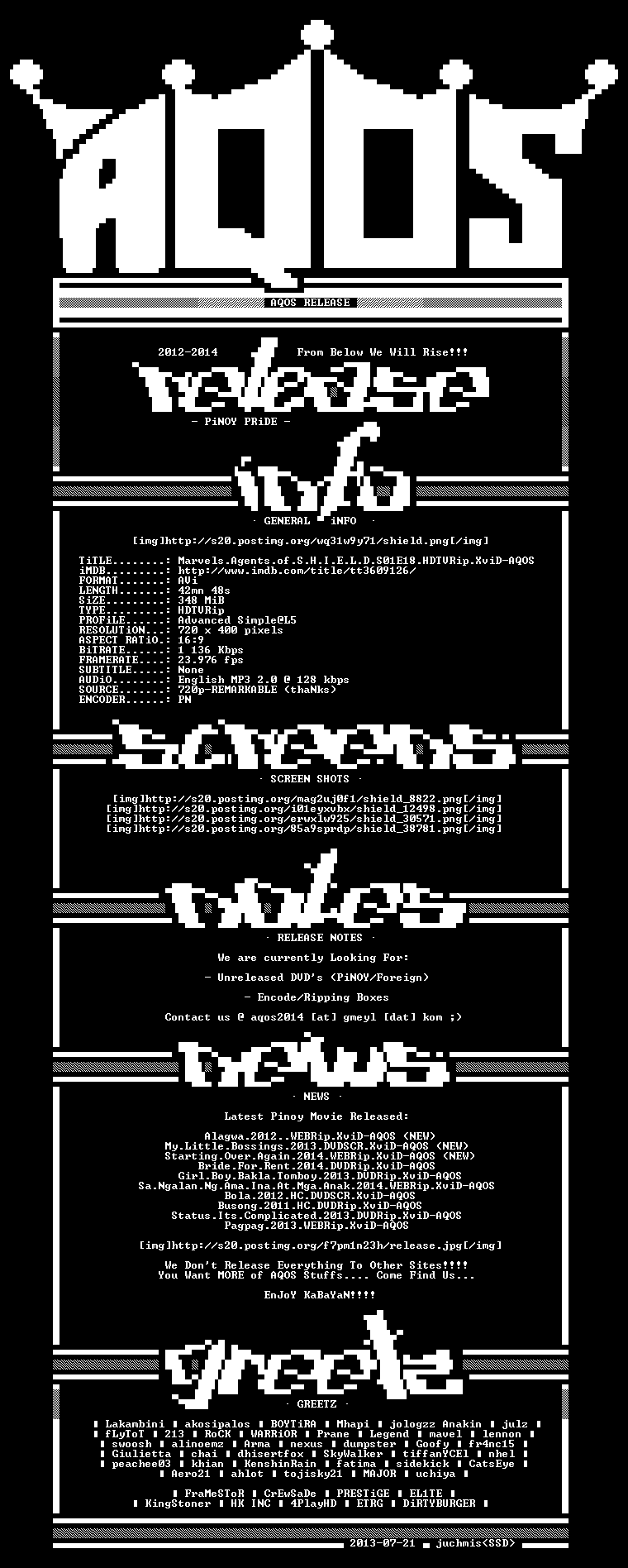 5fPFKGo1 Marvels Agents of S H I E L D S01E18 HDTVRip XviD AQOS