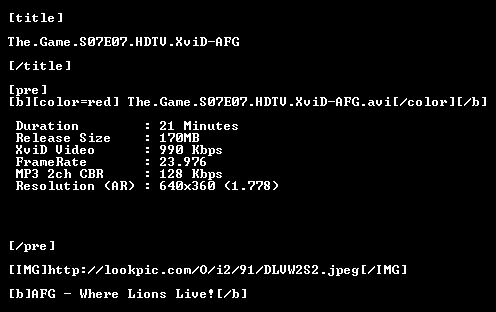 l1tIjQZO The Game S07E07 HDTV XviD AFG