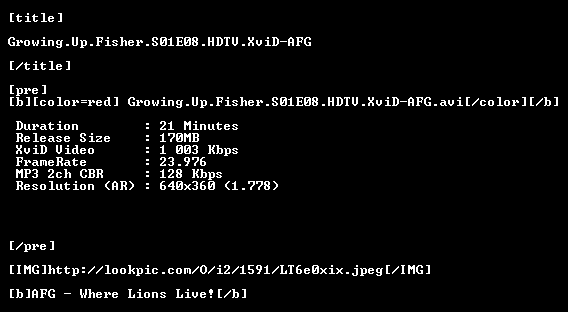 nfo Growing Up Fisher S01E08 HDTV XviD AFG