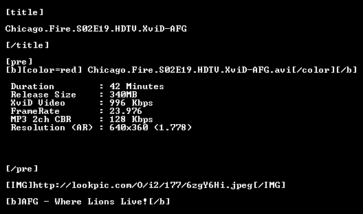 nfo Chicago Fire S02E19 HDTV XviD AFG